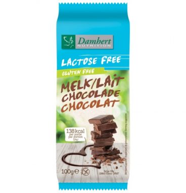 12x Damhert Chocoladereep Melk Glutenvrij en Lactosevrij 100 gr