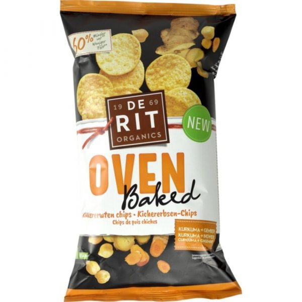 De Rit Kikkererwtchips Kurkuma Bio 75 gr