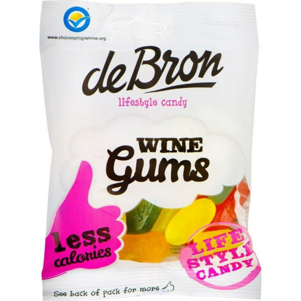 3x De bron Suikervrije Wine Gums 100 gr