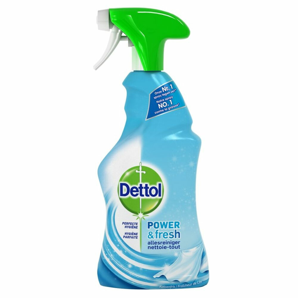 2x Dettol Power&Fresh Spray Katoenfris Allesreiniger 500 ml