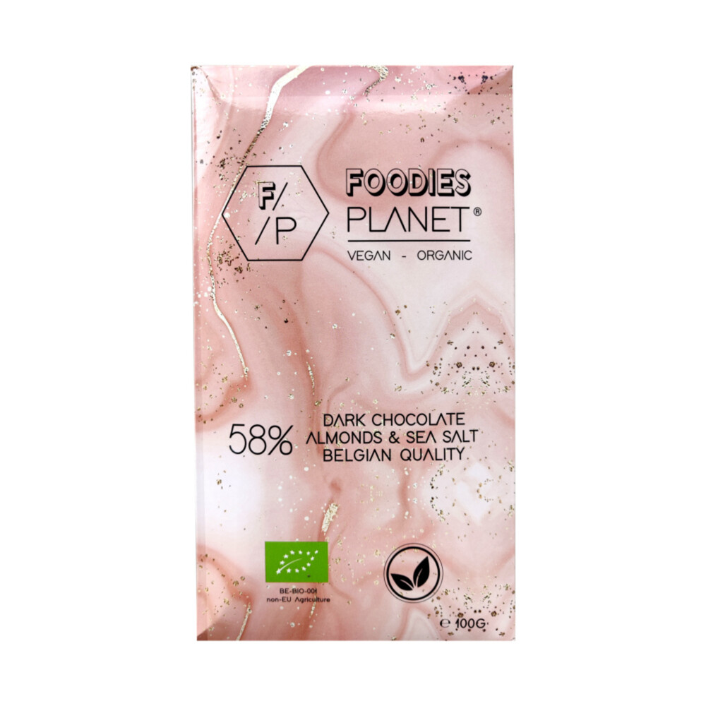 Foodies Planet 58% Dark Chocolate Almonds&Sea Salt 100 gram