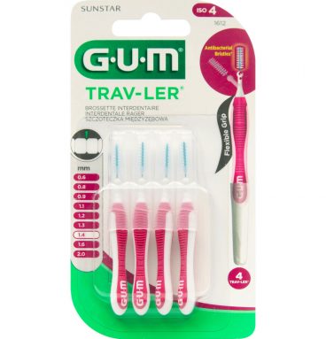 1+1 gratis: GUM Trav-Ler Ragers Aubergine 1.4mm blisterà 4 stuks