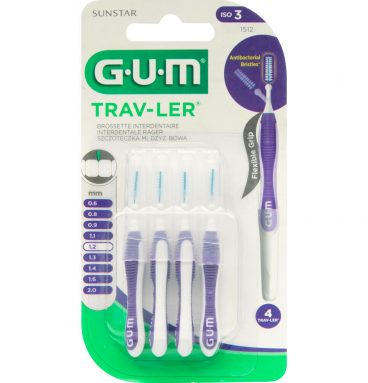 3x GUM Trav-Ler Ragers Paars 1.2mm blisterà 4 stuks