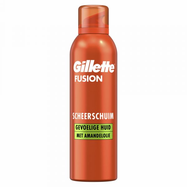 Gillette Fusion Scheerschuim Met Amandelolie Voor De Gevoelige Huid 250 ml