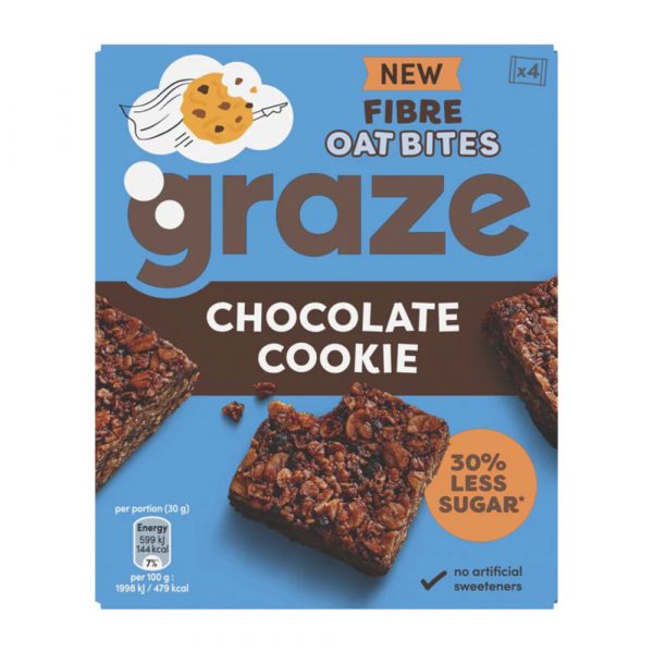 3x Graze Havermoutrepen Chocolate Cookie 4 x 30 gr