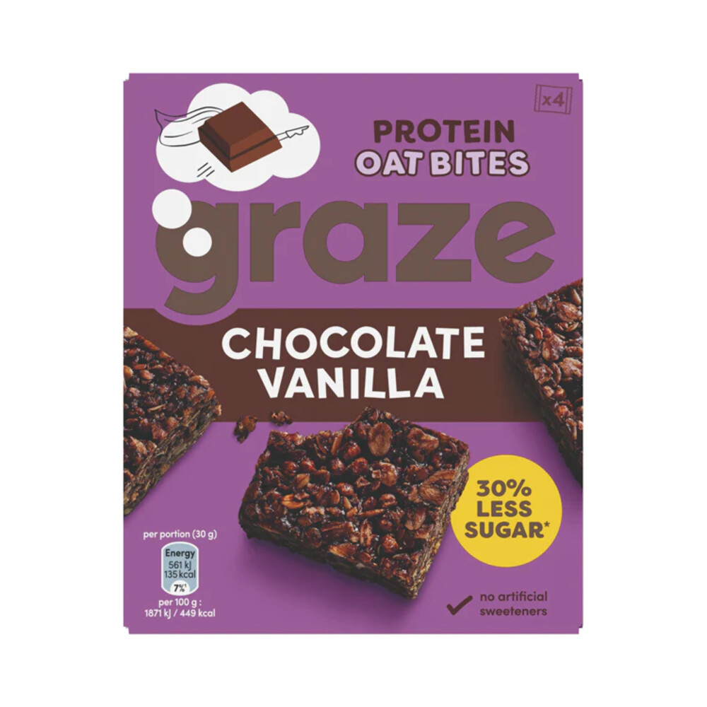 Graze Havermoutrepen Chocolate Vanilla Protein Oat Bites 120 gr