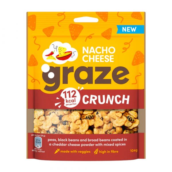 3x Graze Peulvruchten&Groentensnack Nachos Cheese Crunch 104 gr