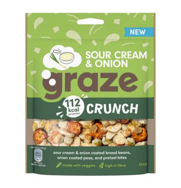 3x Graze Peulvruchten&Groentensnack Sour Cream&Onion Crunch 104 gr