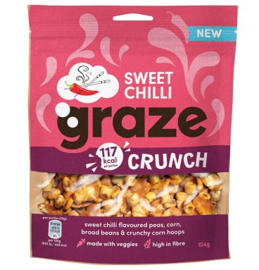 3x Graze Peulvruchten&Groentensnack Sweet Chilli Crunch 104 gr