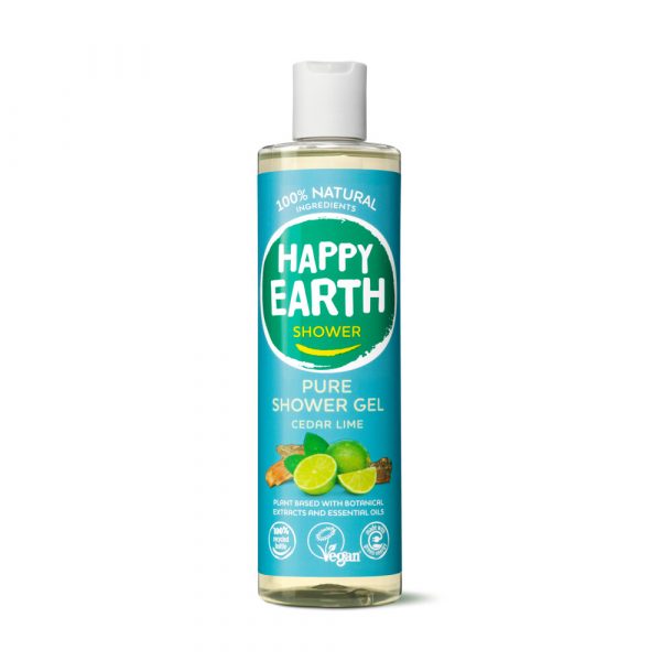 Happy Earth 100% Natuurlijke Douchegel Cedar Lime 300 ml