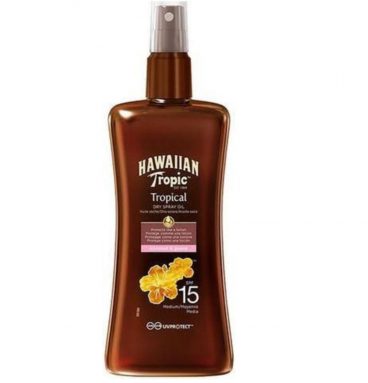 2x Hawaiian Tropic Zonneolie Protective Dry Spray SPF 15 200 ml