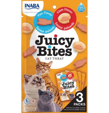 6x Inaba Kattensnack Juicy Bites Vis - Mossel 34 gr