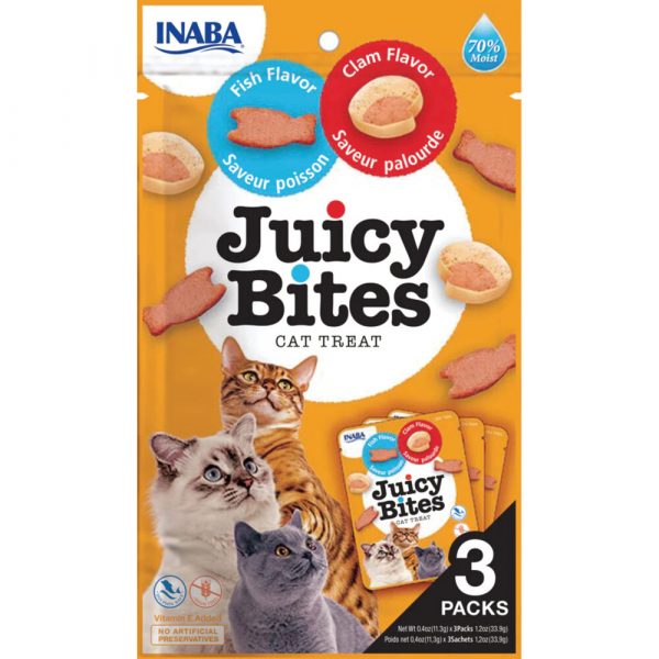 6x Inaba Kattensnack Juicy Bites Vis - Mossel 34 gr