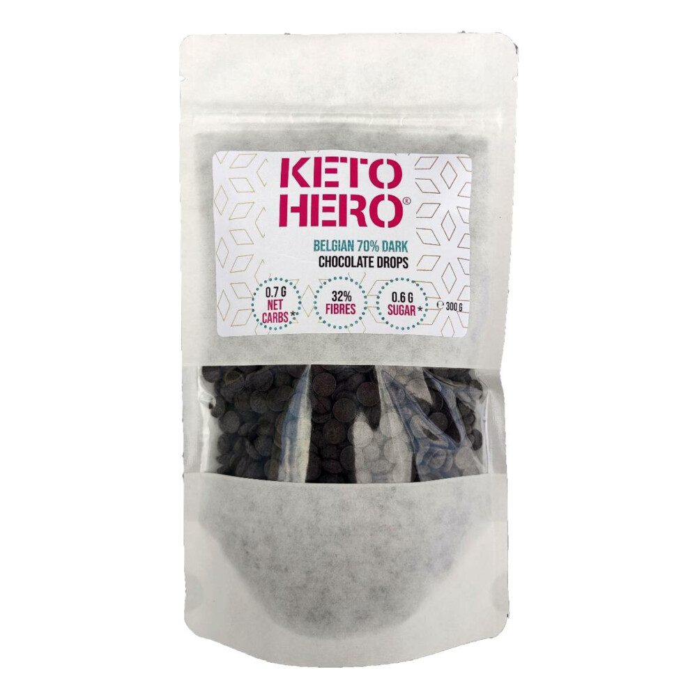 Keto Hero Chocolade Drops Puur 300 gr