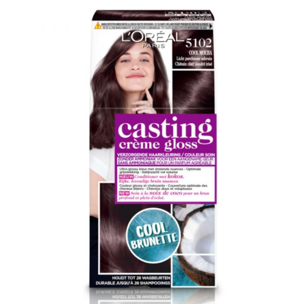 3x L'Oréal Casting Crème Gloss Haarkleuring 5102 Licht Parelmoer Asbruin