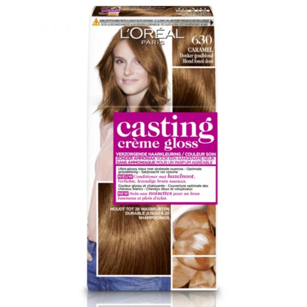 3x L'Oréal Casting Crème Gloss Haarkleuring 630 Caramel - Donker Goudblond