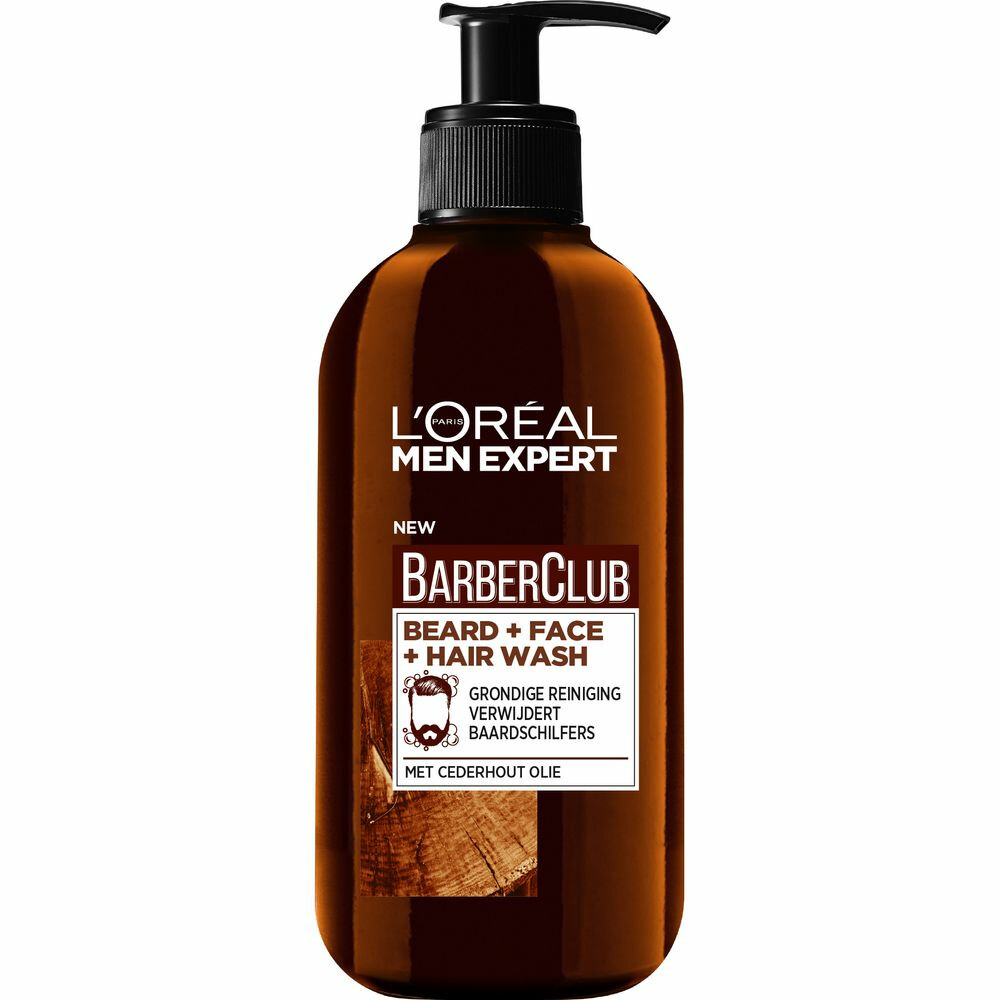 3x L'Oréal Men Expert BarberClub Baard Gezicht&Haar 3-in-1 Wash 200 ml