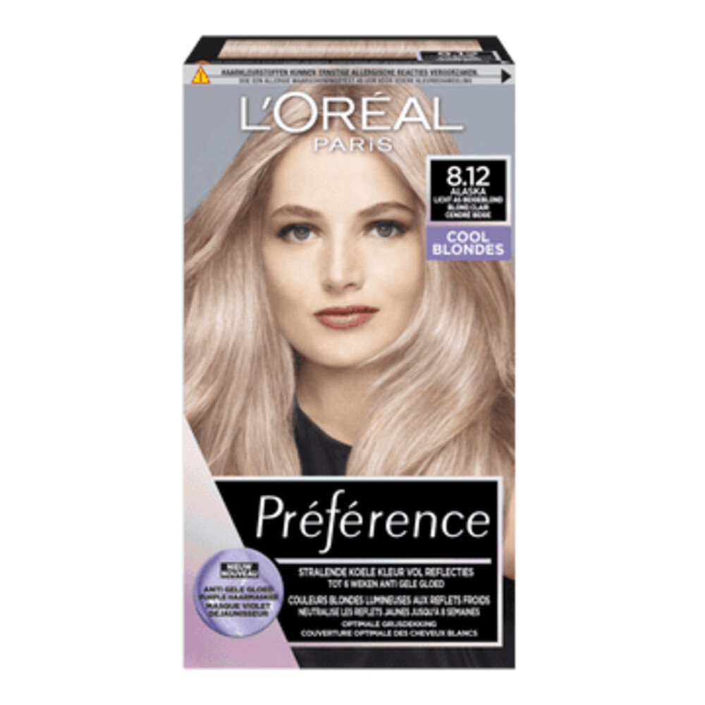 L'Oréal Preference haarkleuring 8.12 Alaska Licht As Beigeblond - Cool Blondes