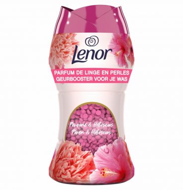 2e halve prijs: Lenor In-Wash Geurbooster Pioen&Hibiscus 10 Wasbeurten 140 gr