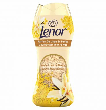 2e halve prijs: Lenor In-Wash Geurbooster Vanille en Mimosabloem 15 Wasbeurten 210 gr