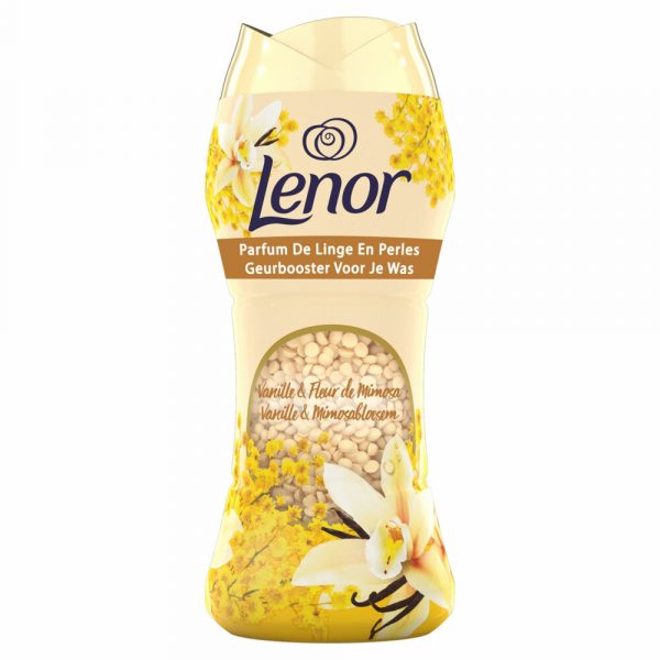 2e halve prijs: Lenor In-Wash Geurbooster Vanille en Mimosabloem 15 Wasbeurten 210 gr