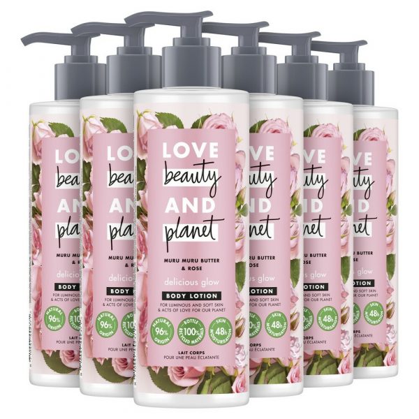 6x Love Beauty and Planet Body Lotion Muru Muru Butter&Rose 400 ml