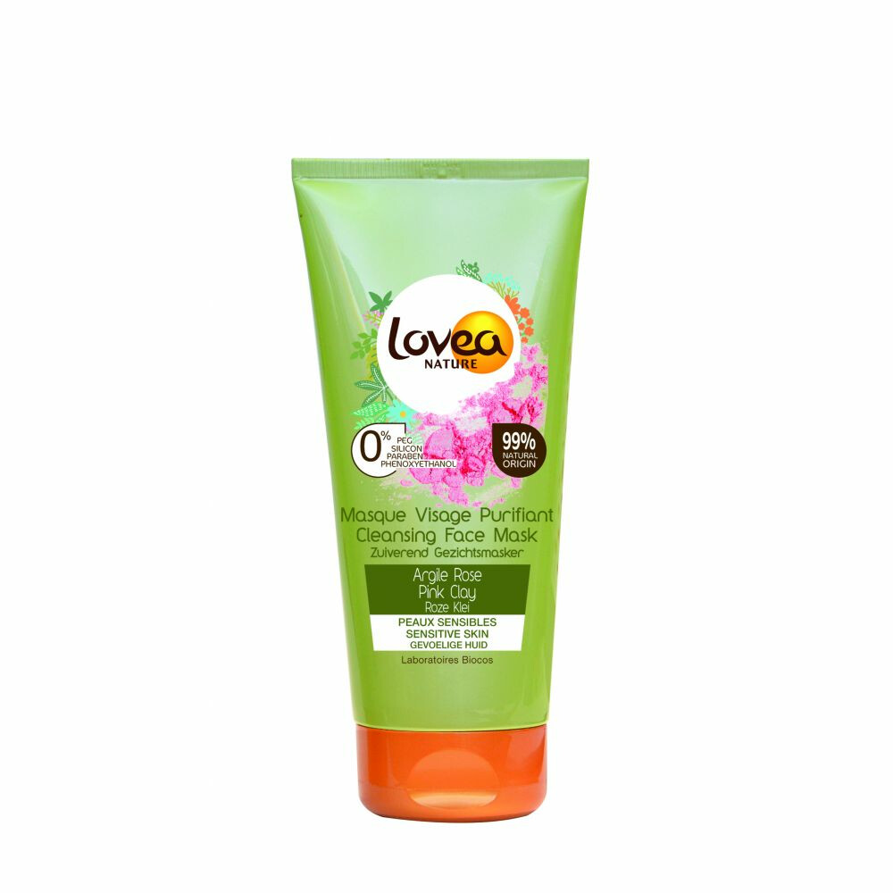 3x Lovea Gezichtsmasker Roze Klei Voor Gevoelige Huid 75 ml