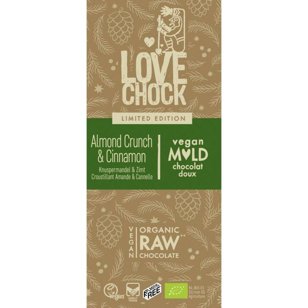 3x Lovechock Chocolade Winter Spice Almond Crunch 70 gr