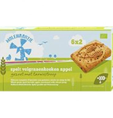 3x Molenaartje Speltkoeken Appel Bio 240 gr