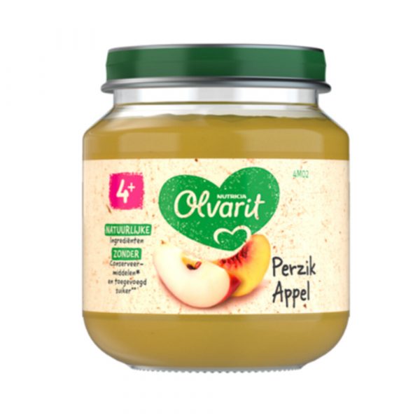 6x Olvarit 1e Fruithapje 4m Perzik Appel 125 gr