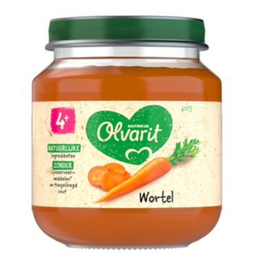 6x Olvarit 1e Groentehapje 4m Wortel 125 gr