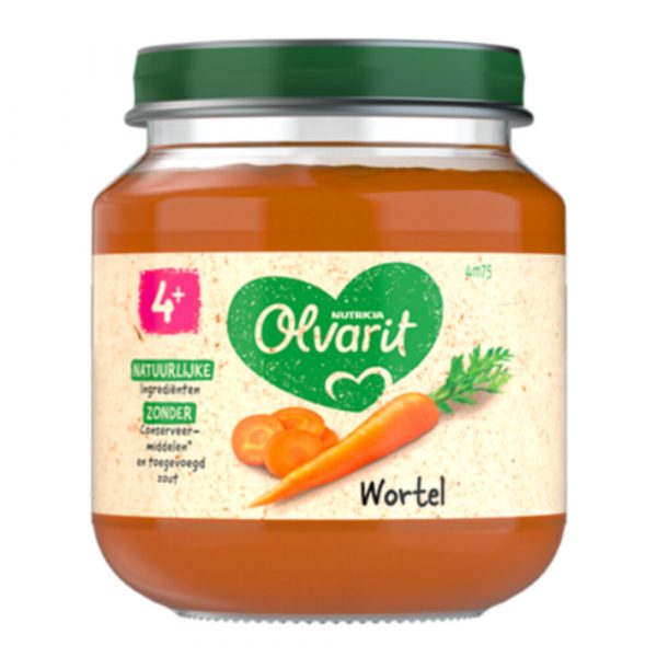 6x Olvarit 1e Groentehapje 4m Wortel 125 gr