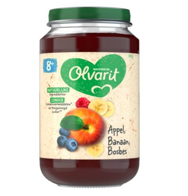 6x Olvarit Fruithapje 8m Appel Banaan Bosbes 200 gr