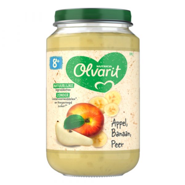 6x Olvarit Fruithapje 8m Appel Banaan Peer 200 gr