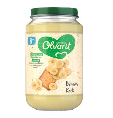 6x Olvarit Fruithapje 8m Banaan Koek 200 gr