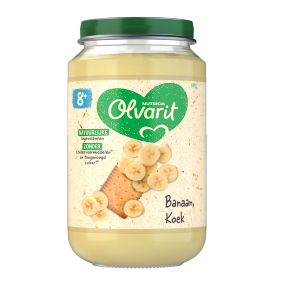 6x Olvarit Fruithapje 8m Banaan Koek 200 gr