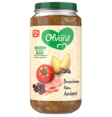 6x Olvarit Maaltijd 12m Bruine bonen Ham Aardappel 250 gr