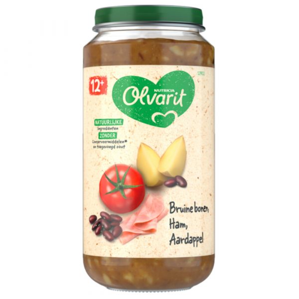 6x Olvarit Maaltijd 12m Bruine bonen Ham Aardappel 250 gr