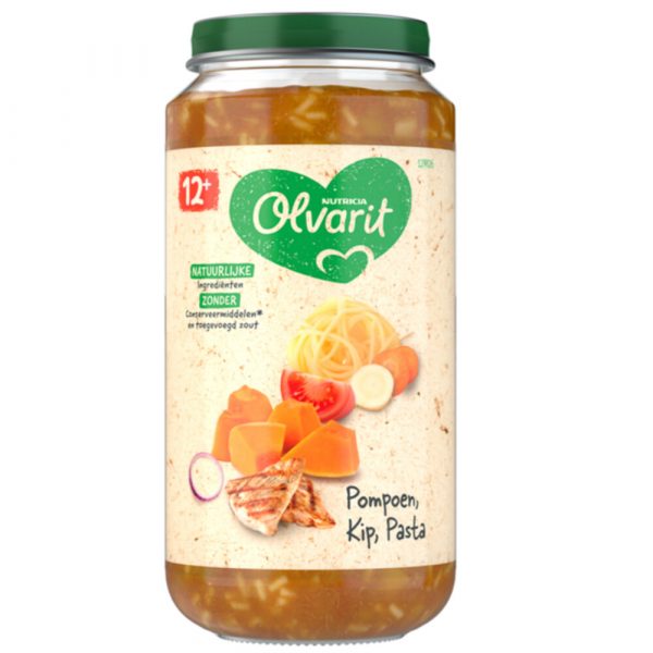 6x Olvarit Maaltijd 12m Pompoen Kip Pasta 250 gr