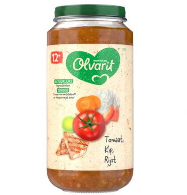 6x Olvarit Maaltijd 12m Tomaat Kip Rijst 250 gr