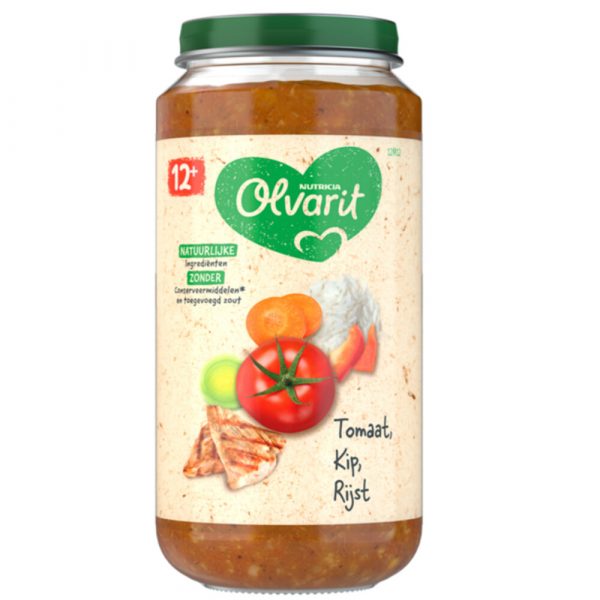 6x Olvarit Maaltijd 12m Tomaat Kip Rijst 250 gr