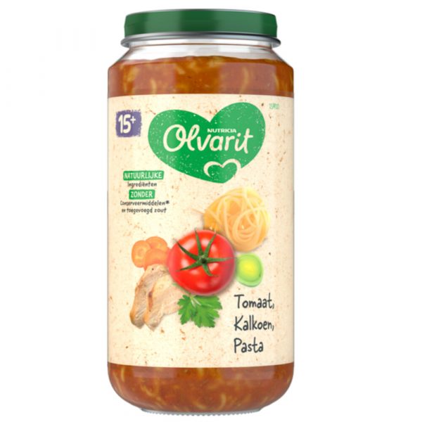 6x Olvarit Maaltijd 15m Tomaat Kalkoen Pasta 250 gr