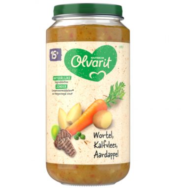 6x Olvarit Maaltijd 15m Wortel Kalfsvlees Aardappel 250 gr