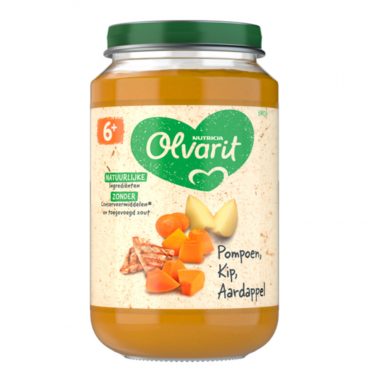 6x Olvarit Maaltijd 6m Pompoen Kip Aardappel 200 gr