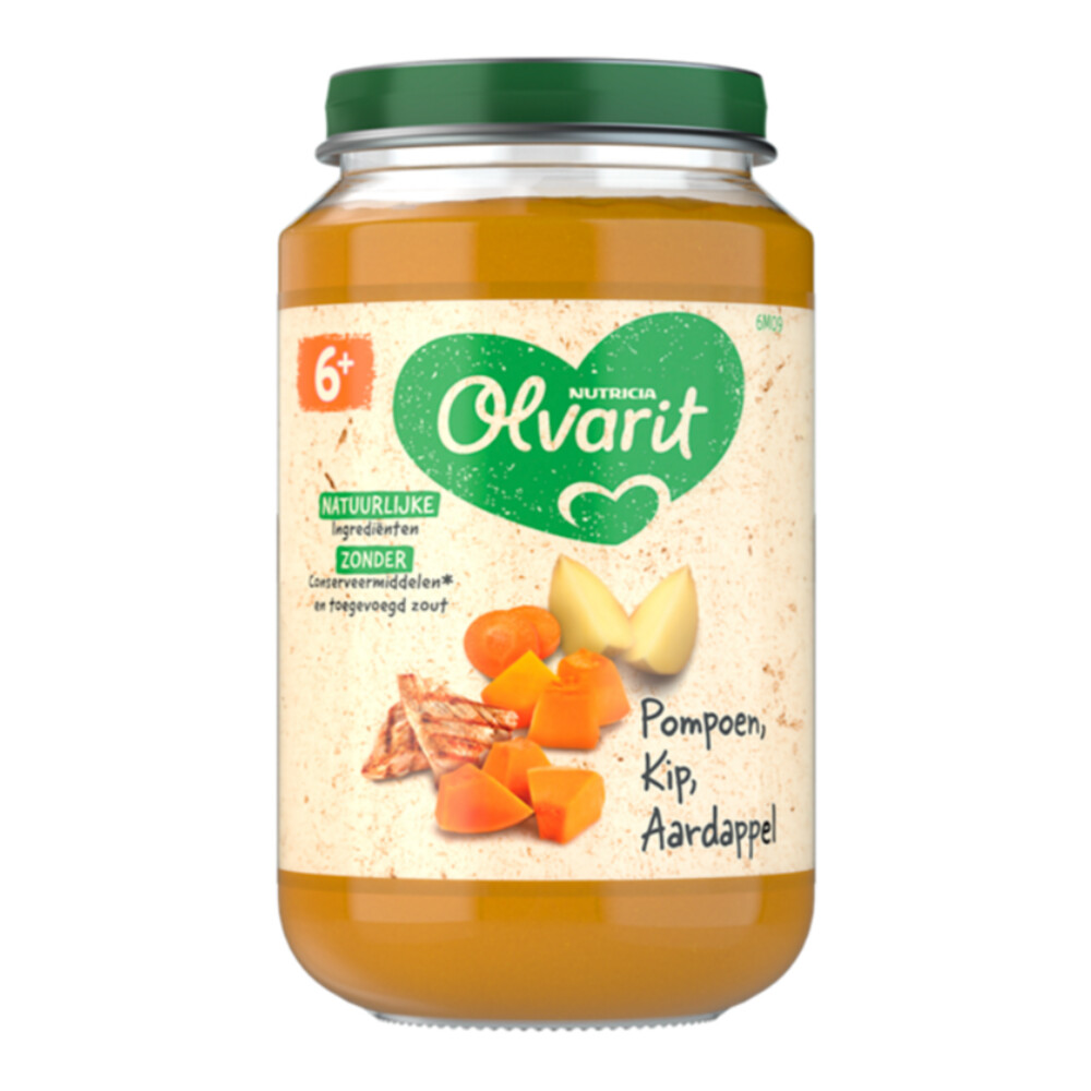 6x Olvarit Maaltijd 6m Pompoen Kip Aardappel 200 gr