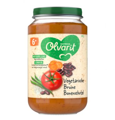 6x Olvarit Maaltijd 6m Vegetarische Bruine bonenschotel 200 gr