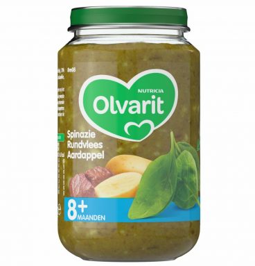 6x Olvarit Maaltijd 8m Spinazie Rundvlees Aardappel 200 gr