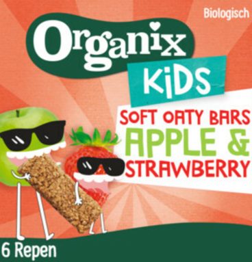 Organix Kids Haverreep Appel&Aardbei 3+ jaar 6x30 gr