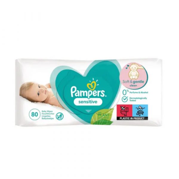 Pampers Sensitive Parfumvrij Babydoekjes 80 doekjes