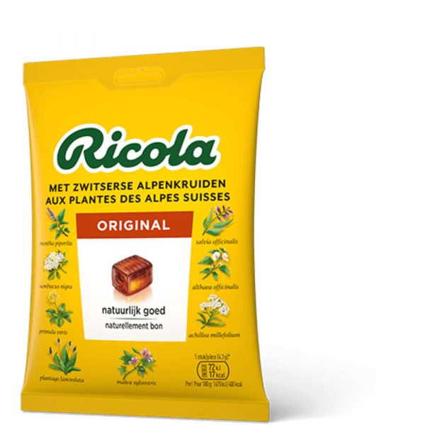 12x Ricola Keelpastilles Original Zakje 75 gr